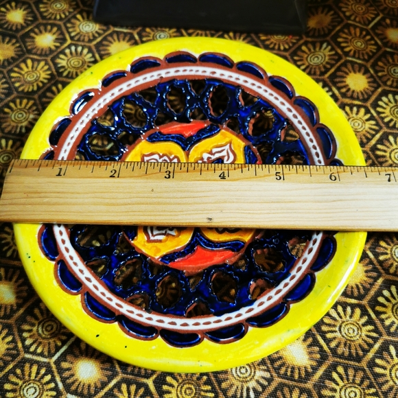 Tito Ubeda Red Clay Pottery Lattice Decorative Plate Andalusian Pottery - Picture 14 of 16